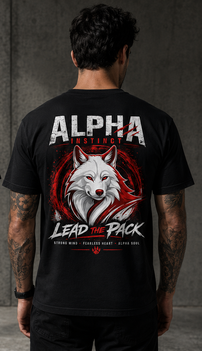 Alpha Instinct Wolf Graphic T-Shirt | Lead the Pack Streetwear Tee